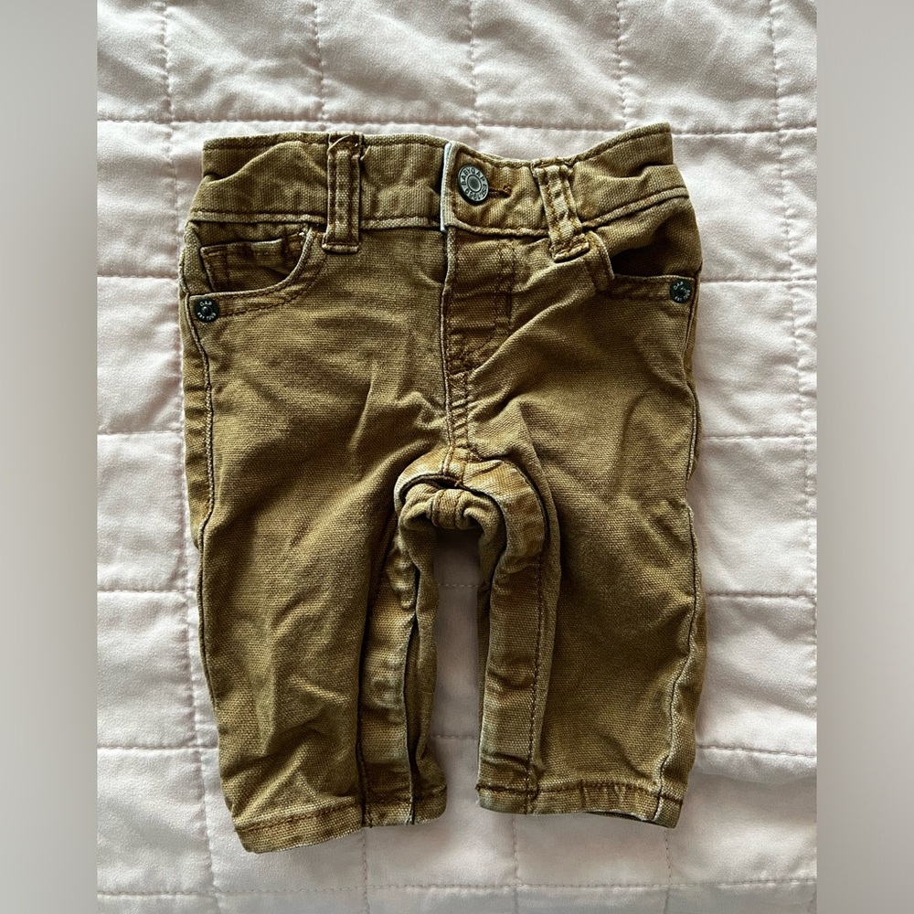 Baby gap my first easy silk baby infant 3-6 months camel color jeans unisex